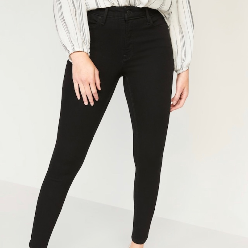 High Waisted Skinny Black Jeans